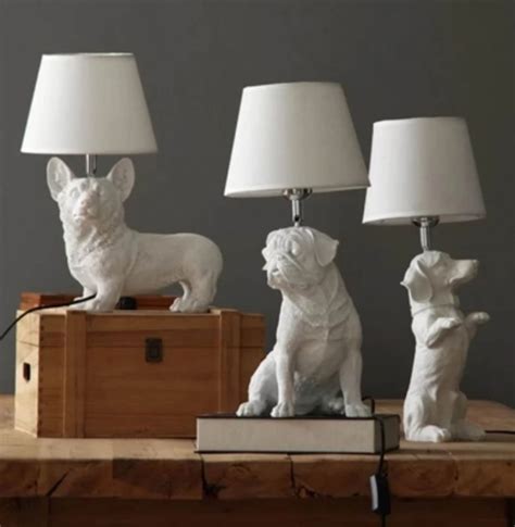 dog shaped porcelain table lamp